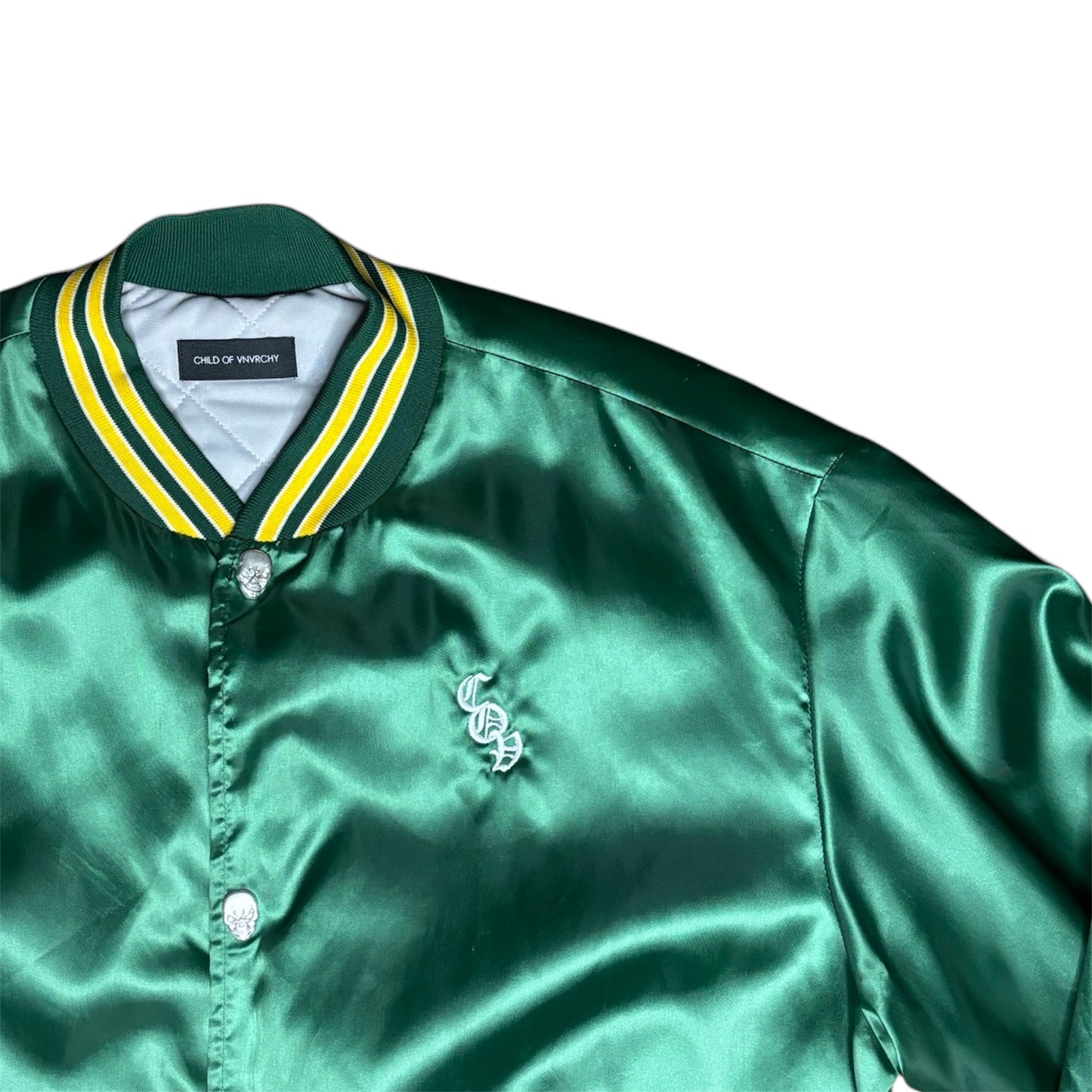 CHILD OF VNVRCHY VINTAGE SATIN SKULL HEAD BOMBER