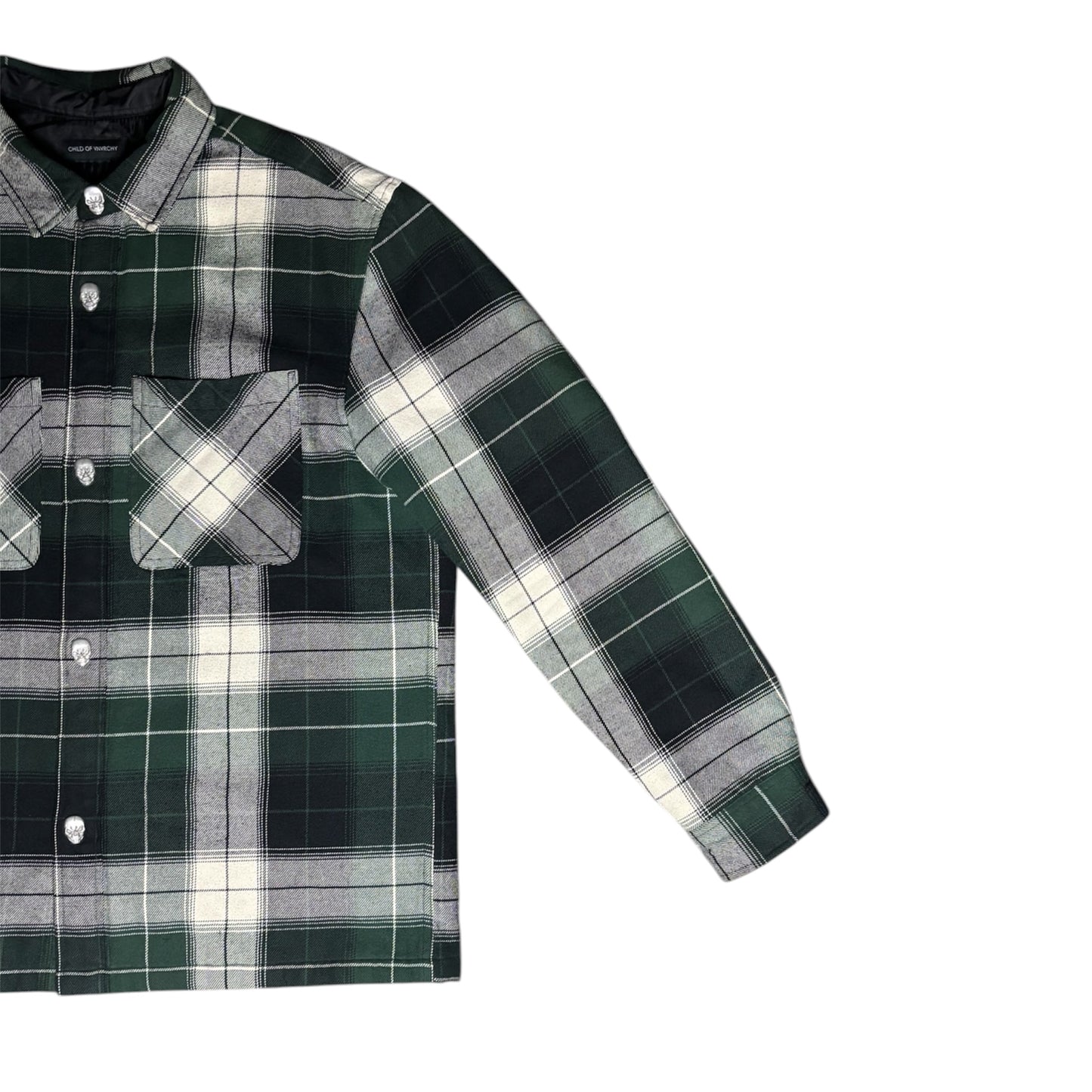 CHILD OF VNVRCHY SKULL HEAD HEAVY BUTTON SNAP FLANNEL
