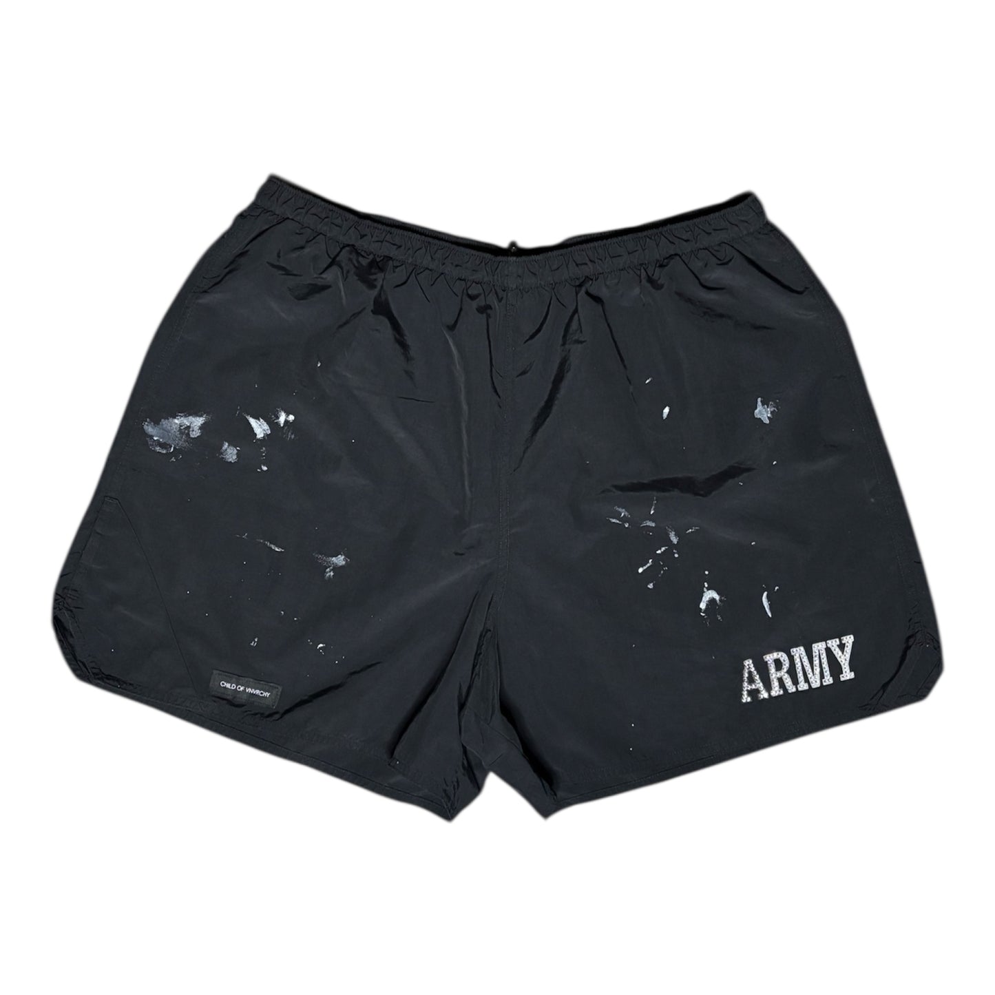 CHILD OF VNVRCHY VINTAGE PAINT ARMY TRAINING SHORTS